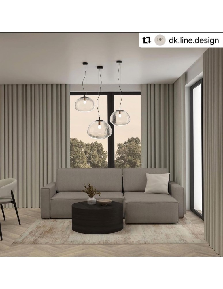Argon TRINI lampa wisząca 1 pł. M 1x15W (max) transparentny czarny mat 4332 Argon TRINI lampa wisząca 1 pł. M 1x15W (max) transparentny czarny mat 4332