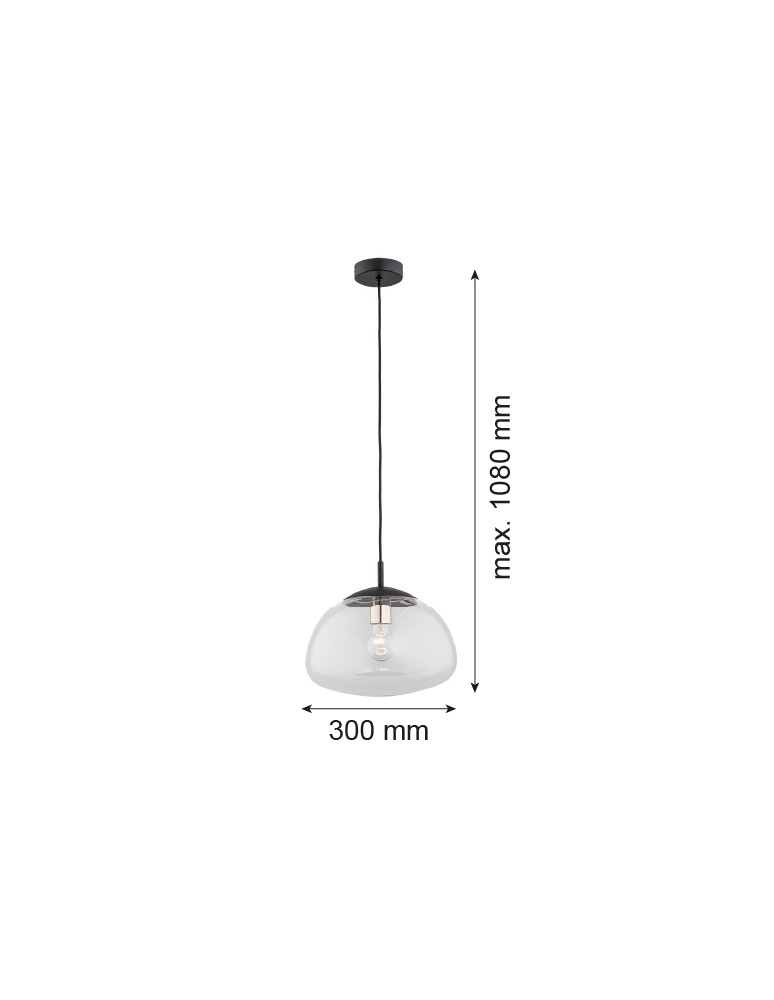 Argon TRINI lampa wisząca 1 pł. M 1x15W (max) transparentny czarny mat 4332 Argon TRINI lampa wisząca 1 pł. M 1x15W (max) transparentny czarny mat 4332