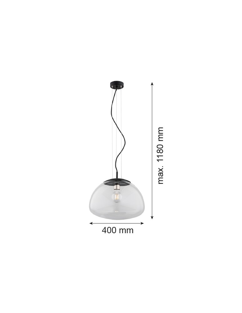 Argon TRINI lampa wisząca 1 pł. L 1x15W (max) transparentny czarny mat 4351 Argon TRINI lampa wisząca 1 pł. L 1x15W (max) transparentny czarny mat 4351