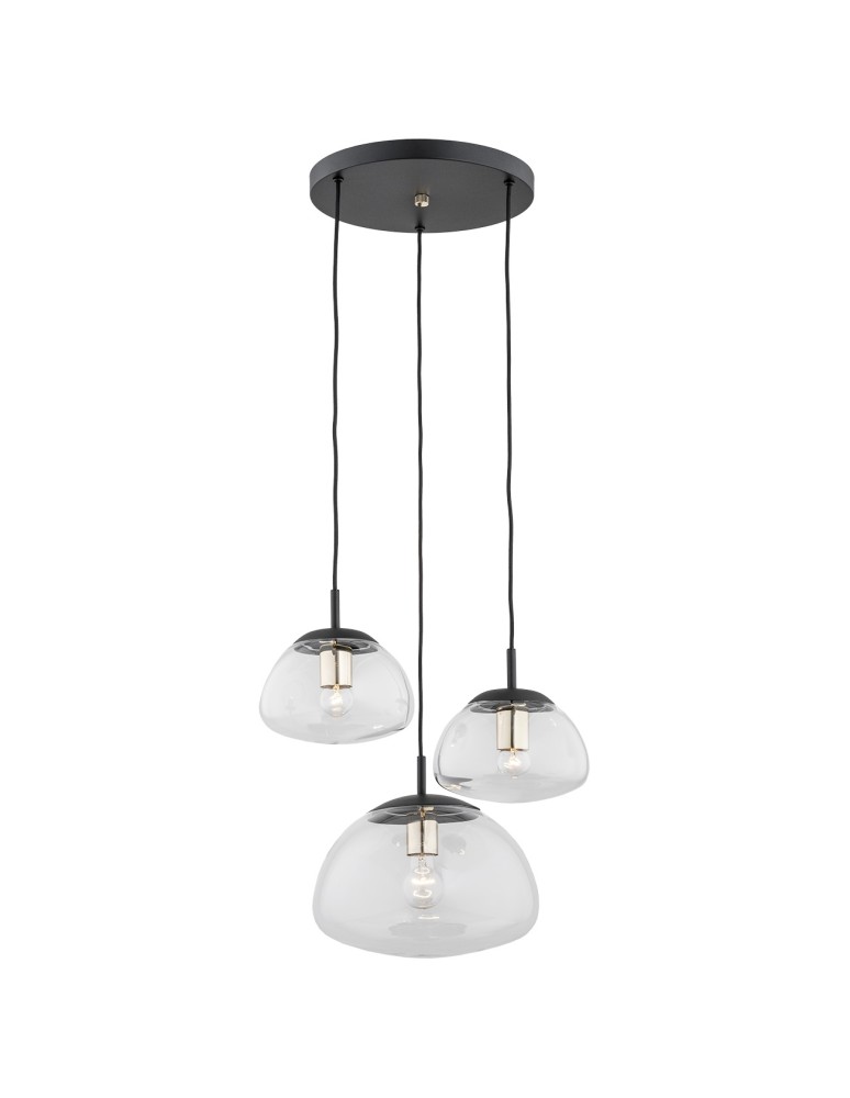 Argon TRINI lampa wisząca 3 pł. na okrągłej podsufitce 3x15W (max) transparentny czarny mat 1492 Argon TRINI lampa wisząca 3 pł. na okrągłej podsufitce 3x15W (max) transparentny czarny mat 1492