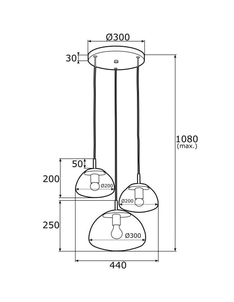Argon TRINI lampa wisząca 3 pł. na okrągłej podsufitce 3x15W (max) transparentny czarny mat 1492 Argon TRINI lampa wisząca 3 pł. na okrągłej podsufitce 3x15W (max) transparentny czarny mat 1492
