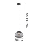 Argon TRINI lampa wisząca 1 pł. S 1x15W (max) dymny czarny mat 4333 Argon TRINI lampa wisząca 1 pł. S 1x15W (max) dymny czarny mat 4333