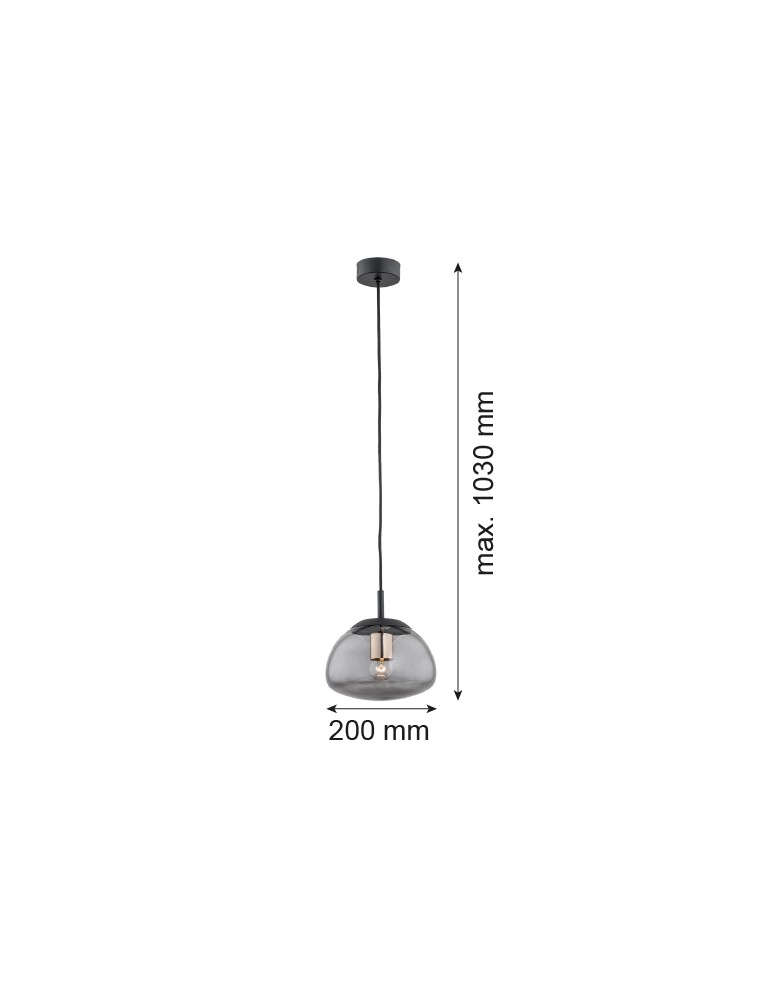 Argon TRINI lampa wisząca 1 pł. S 1x15W (max) dymny czarny mat 4333 Argon TRINI lampa wisząca 1 pł. S 1x15W (max) dymny czarny mat 4333