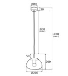 Argon TRINI lampa wisząca 1 pł. S 1x15W (max) dymny czarny mat 4333 Argon TRINI lampa wisząca 1 pł. S 1x15W (max) dymny czarny mat 4333
