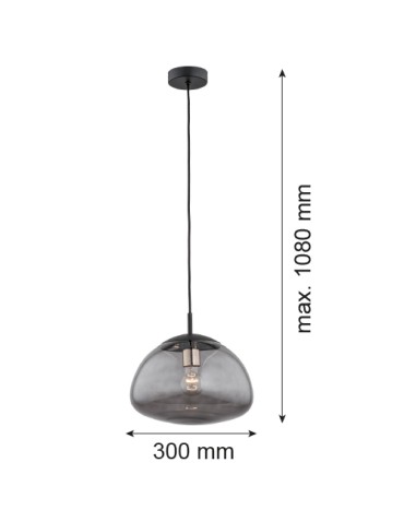Argon TRINI lampa wisząca 1 pł. M 1x15W (max) dymny czarny mat 4334 - produkt 2
