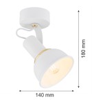 Kinkiety - Argon TWIST kinkiet 1 pł. 1x7W (max) biały struktura elementy mosiądzowane 4899 - product 3