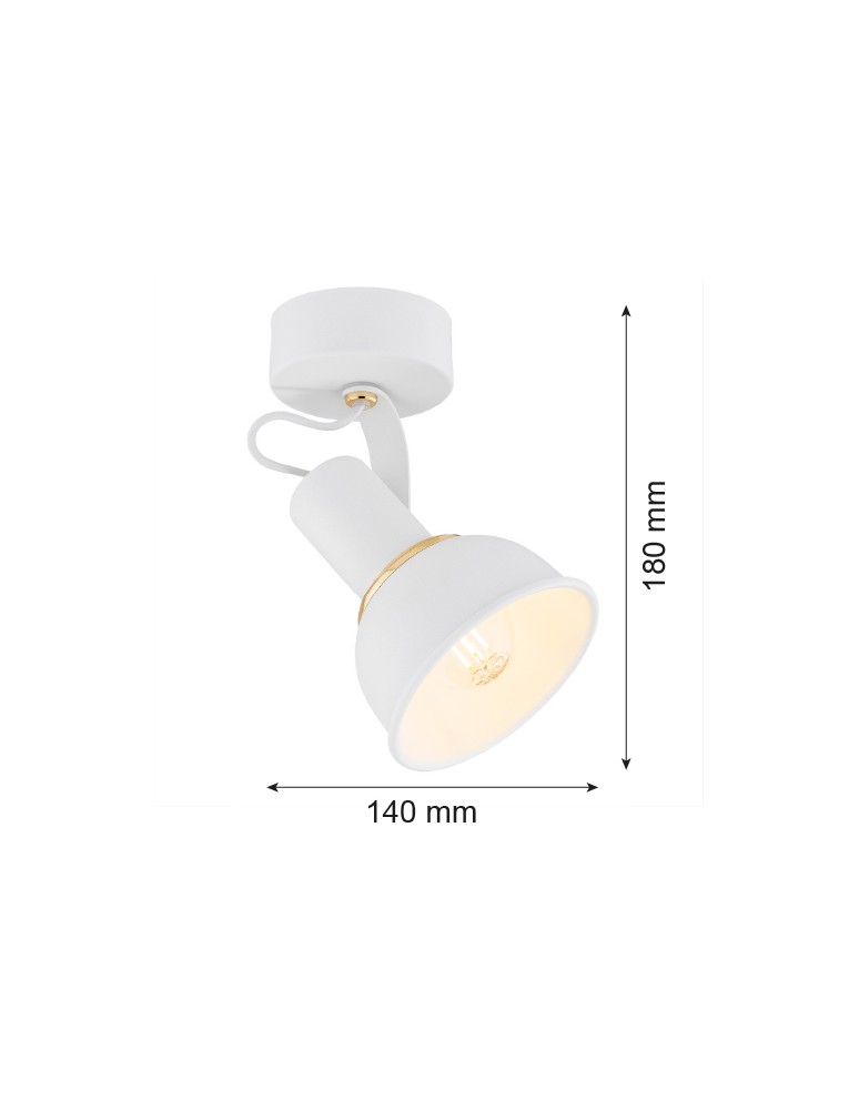 Kinkiety - Argon TWIST kinkiet 1 pł. 1x7W (max) biały struktura elementy mosiądzowane 4899 - product kolory-swiatla.pl 3