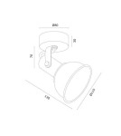 Kinkiety - Argon TWIST kinkiet 1 pł. 1x7W (max) biały struktura elementy mosiądzowane 4899 - product 4