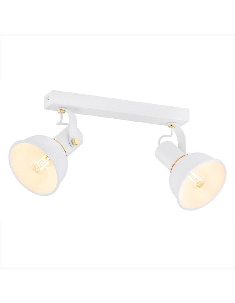 Argon TWIST plafon 2 pł. 2x7W (max) biały struktura elementy mosiądzowane 7036 Argon TWIST plafon 2 pł. 2x7W (max) biały struktura elementy mosiądzowane 7036