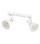 Argon TWIST plafon 2 pł. 2x7W (max) biały struktura elementy mosiądzowane 7036 Argon TWIST plafon 2 pł. 2x7W (max) biały struktura elementy mosiądzowane 7036