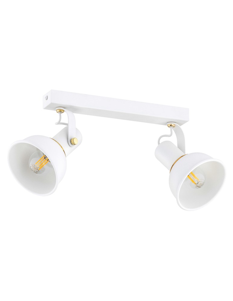 Argon TWIST plafon 2 pł. 2x7W (max) biały struktura elementy mosiądzowane 7036 Argon TWIST plafon 2 pł. 2x7W (max) biały struktura elementy mosiądzowane 7036