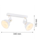 Argon TWIST plafon 2 pł. 2x7W (max) biały struktura elementy mosiądzowane 7036 Argon TWIST plafon 2 pł. 2x7W (max) biały struktura elementy mosiądzowane 7036