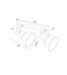 Argon TWIST plafon 2 pł. 2x7W (max) biały struktura elementy mosiądzowane 7036 Argon TWIST plafon 2 pł. 2x7W (max) biały struktura elementy mosiądzowane 7036