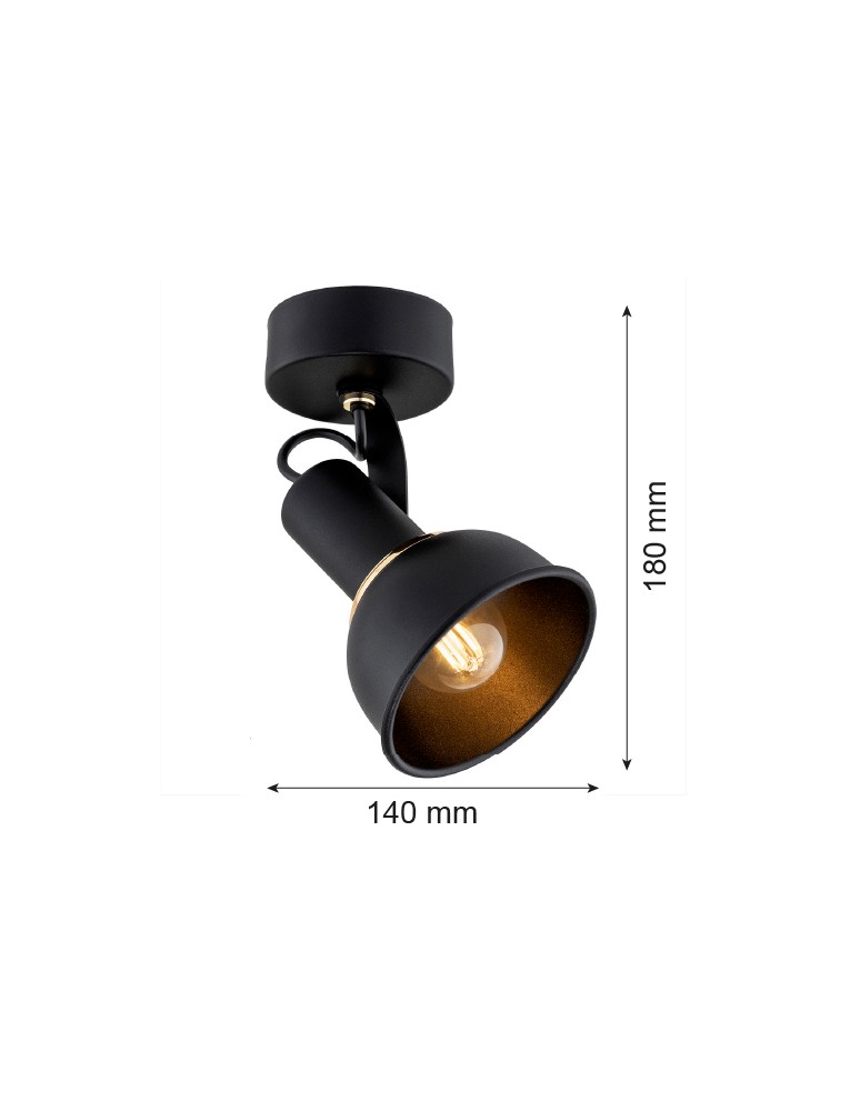 Argon TWIST kinkiet 1 pł. 1x7W (max) czarny struktura elementy mosiądzowane 4900 Argon TWIST kinkiet 1 pł. 1x7W (max) czarny struktura elementy mosiądzowane 4900