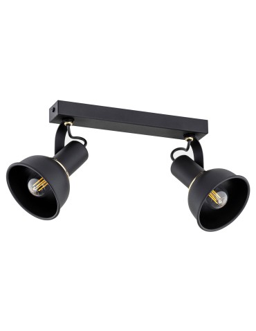 Argon TWIST plafon 2 pł. 2x7W (max) czarny struktura elementy mosiądzowane 7037 - produkt 2