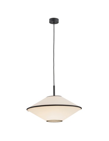 Argon TROY lampa wisząca 1 pł. 1x15W (max) beżowy z czarnym przeszyciem czarny struktura 4282