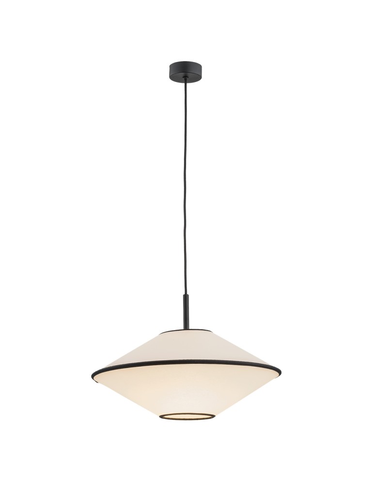 Argon TROY lampa wisząca 1 pł. 1x15W (max) beżowy z czarnym przeszyciem czarny struktura 4282