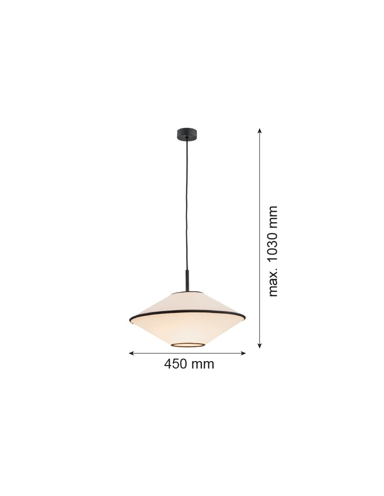 Argon TROY lampa wisząca 1 pł. 1x15W (max) beżowy z czarnym przeszyciem czarny struktura 4282 Argon TROY lampa wisząca 1 pł. 1x15W (max) beżowy z czarnym przeszyciem czarny struktura 4282