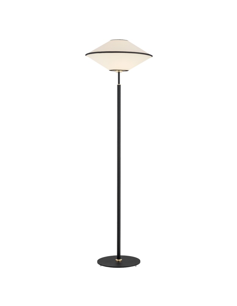 Argon TROY lampa podłogowa 1 pł. 1x15W (max) beżowy z czarnym przeszyciem czarny struktura 4283