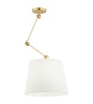 Lampy wiszące z regulowaną wysokością - Argon ZAKYNTOS PLUS lampa wisząca 1 pł. 1x15W (max) biały mosiądz 4895 - product 1