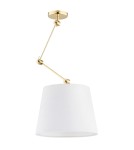Lampy wiszące z regulowaną wysokością - Argon ZAKYNTOS PLUS lampa wisząca 1 pł. 1x15W (max) biały mosiądz 4895 - product 2
