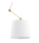Lampy wiszące z regulowaną wysokością - Argon ZAKYNTOS PLUS lampa wisząca 1 pł. 1x15W (max) biały mosiądz 4895 - product 3