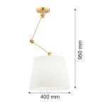 Lampy wiszące z regulowaną wysokością - Argon ZAKYNTOS PLUS lampa wisząca 1 pł. 1x15W (max) biały mosiądz 4895 - product 6