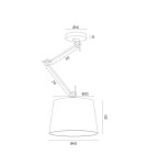 Lampy wiszące z regulowaną wysokością - Argon ZAKYNTOS PLUS lampa wisząca 1 pł. 1x15W (max) biały mosiądz 4895 - product 7