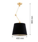 Lampy wiszące z regulowaną wysokością - Argon ZAKYNTOS PLUS lampa wisząca 1 pł. 1x15W (max) czarny mosiądz 4896 - product 6