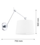 Argon ZAKYNTOS kinkiet 1 pł. 1x15W (max) biały chrom 3545 Argon ZAKYNTOS kinkiet 1 pł. 1x15W (max) biały chrom 3545