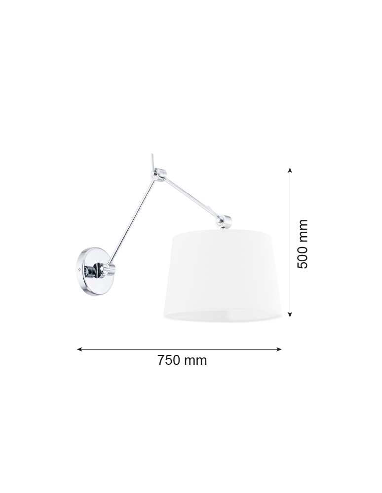 Argon ZAKYNTOS kinkiet 1 pł. 1x15W (max) biały chrom 3545 Argon ZAKYNTOS kinkiet 1 pł. 1x15W (max) biały chrom 3545