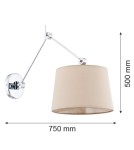 Kinkiety na wysięgniku - Argon ZAKYNTOS kinkiet 1 pł. 1x15W (max) beżowy chrom 3546 - product 2
