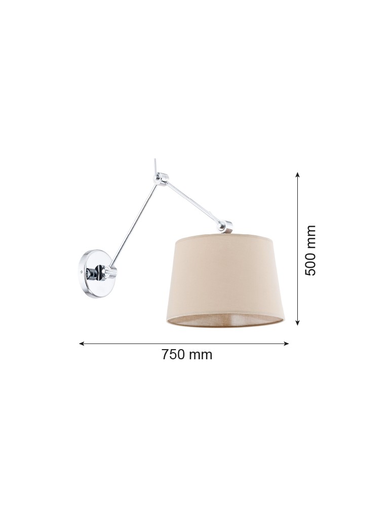 Kinkiety na wysięgniku - Argon ZAKYNTOS kinkiet 1 pł. 1x15W (max) beżowy chrom 3546 - product kolory-swiatla.pl 2