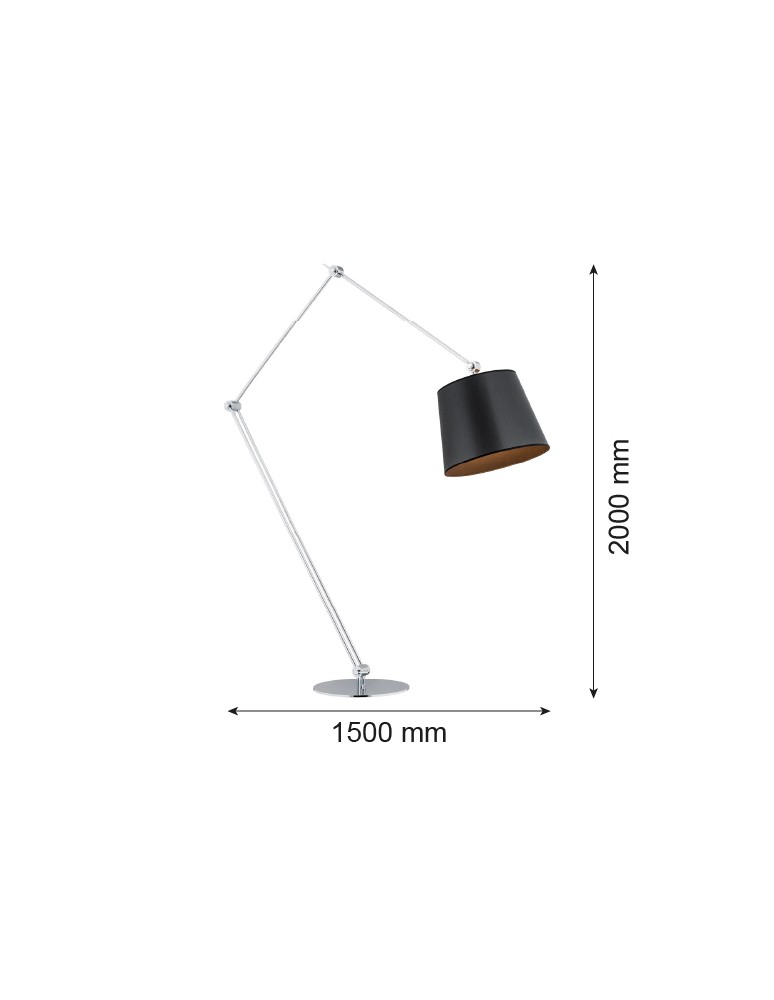 Lampy podłogowe łamane - Argon ZAKYNTOS BIS lampa podłogowa 1 pł. 1x15W (max) czarny chrom 3952 - product kolory-swiatla.pl 2