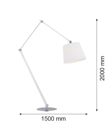 Argon ZAKYNTOS BIS lampa podłogowa 1 pł. 1x15W (max) biały chrom 3953 - produkt 2