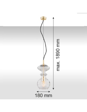Argon BILBAO lampa wisząca 1 pł. 1x15W (max) transparentny mosiądz 4203 - produkt 2