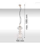 Lampy wiszące pojedyncze - Argon BILBAO lampa wisząca 1 pł. 1x15W (max) transparentny mosiądz 4204 - product 4