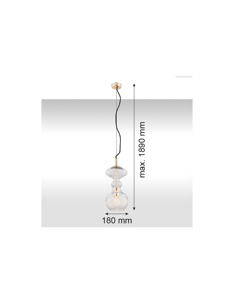 Argon BILBAO lampa wisząca 1 pł. 1x15W (max) transparentny mosiądz 4204