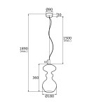 Lampy wiszące pojedyncze - Argon BILBAO lampa wisząca 1 pł. 1x15W (max) transparentny mosiądz 4204 - product 5