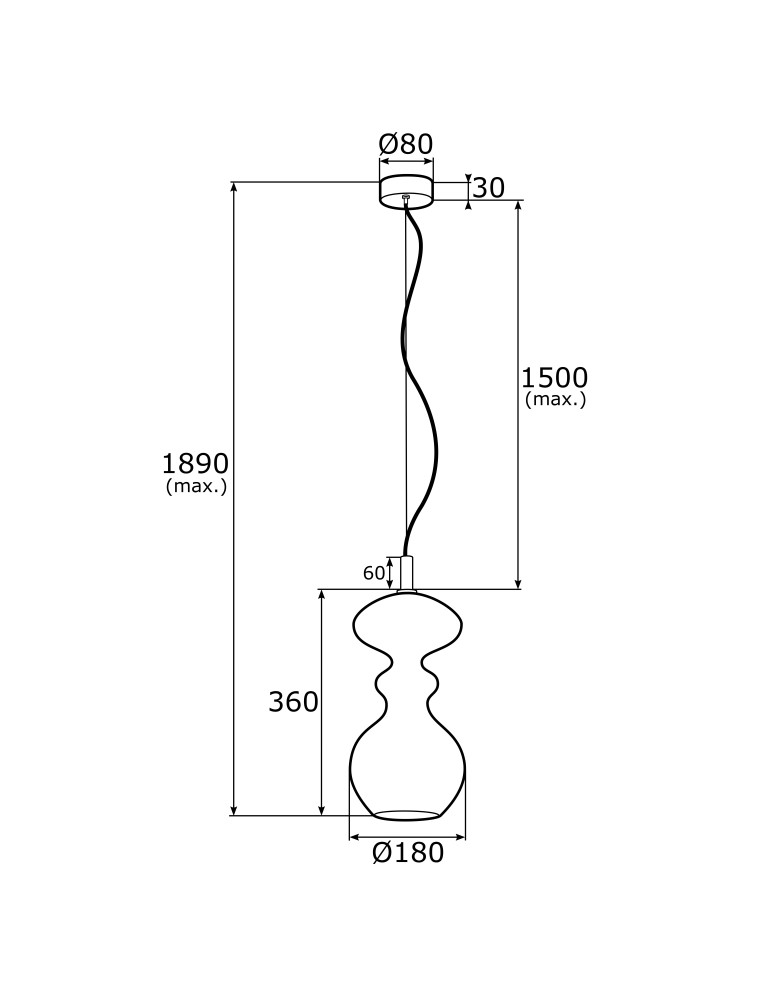 Argon BILBAO lampa wisząca 1 pł. 1x15W (max) transparentny mosiądz 4204