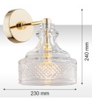 Kinkiety - Argon CRUZ kinkiet 1 pł. 1x7W (max) transparentny mosiądz 4199 - product 3