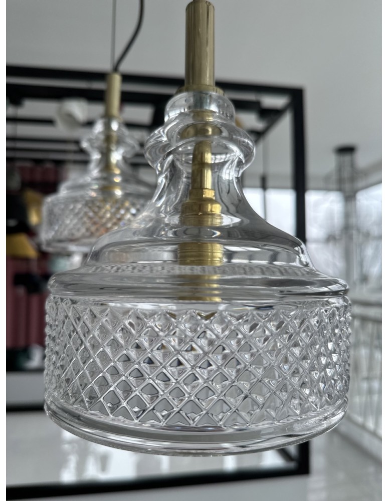Argon CRUZ lampa wisząca 1 pł. 1x7W (max) transparentny mosiądz 4198