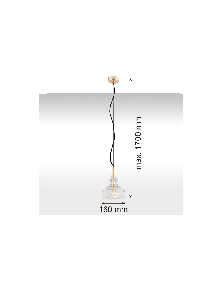 Argon CRUZ lampa wisząca 1 pł. 1x7W (max) transparentny mosiądz 4198
