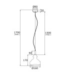 Lampy wiszące pojedyncze - Argon CRUZ lampa wisząca 1 pł. 1x7W (max) transparentny mosiądz 4198 - product 4