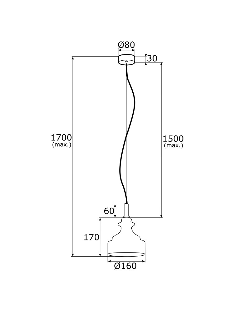 Argon CRUZ lampa wisząca 1 pł. 1x7W (max) transparentny mosiądz 4198