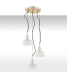 Lampy wiszące - Argon CRUZ lampa wisząca 3 pł. na okrągłej podsufitce 3x7W (max) transparentny mosiądz 1462 - product 1