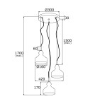 Lampy wiszące - Argon CRUZ lampa wisząca 3 pł. na okrągłej podsufitce 3x7W (max) transparentny mosiądz 1462 - product 4