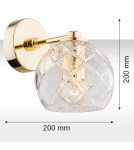 Argon OVIEDO kinkiet 1 pł. 1x15W (max) transparentny mosiądz 4202 Argon OVIEDO kinkiet 1 pł. 1x15W (max) transparentny mosiądz 4202