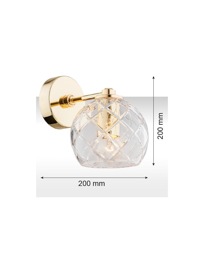 Argon OVIEDO kinkiet 1 pł. 1x15W (max) transparentny mosiądz 4202 Argon OVIEDO kinkiet 1 pł. 1x15W (max) transparentny mosiądz 4202