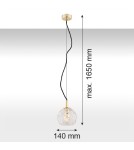 Argon OVIEDO lampa wisząca 1 pł. mniejsza 1x15W (max) transparentny mosiądz 4200 Argon OVIEDO lampa wisząca 1 pł. mniejsza 1x15W (max) transparentny mosiądz 4200
